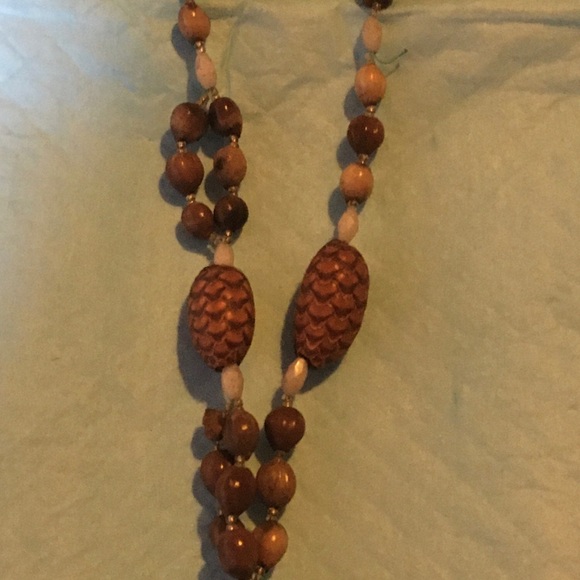 Tree pod necklace with pine cone accents - Picture 2 of 2